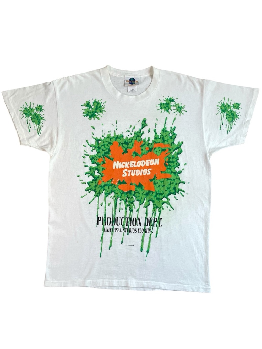 1998 Nickelodeon Studios Slime Print T-Shirt, AOP